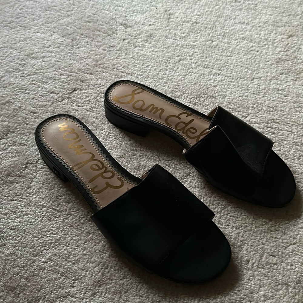 Sam Edelman Black Leather mules
